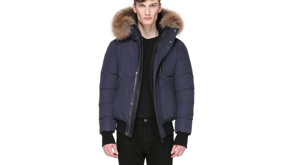 Mackage Florian Winter Down Bomber Jacket With Fur - Mens, Ink, 36, FLORIAN-INK-36