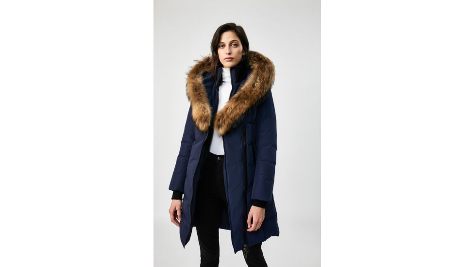 Mackage Kay Down Coat - Womens, Navy / Natural Fur, Large, Kay-R-Navy-L