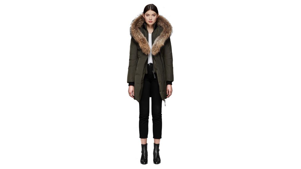 Mackage Kay Mid Length Winter Down Coat With Fur Collar - Womens, Army, Small, KAY-ARMY-S