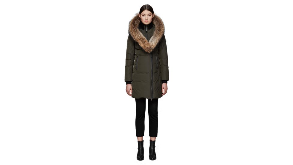 Mackage Kay Mid Length Winter Down Coat With Fur Collar - Womens, Army, Small, KAY-ARMY-S