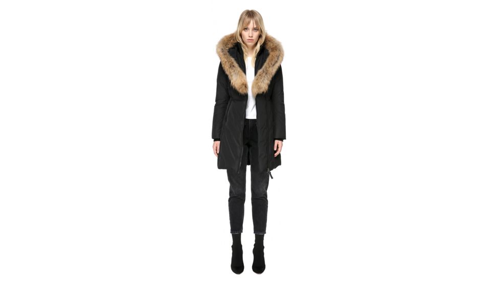 Mackage Kay Mid Length Winter Down Coat With Fur Collar - Womens, Black, Extra Small KAY-BLACK-XS