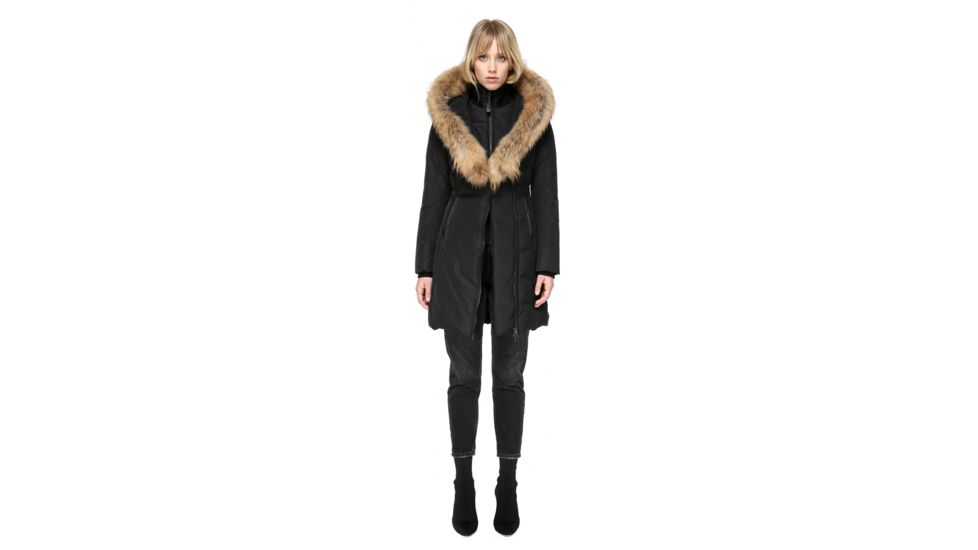 Mackage Kay Mid Length Winter Down Coat With Fur Collar - Womens, Black, Extra Small KAY-BLACK-XS