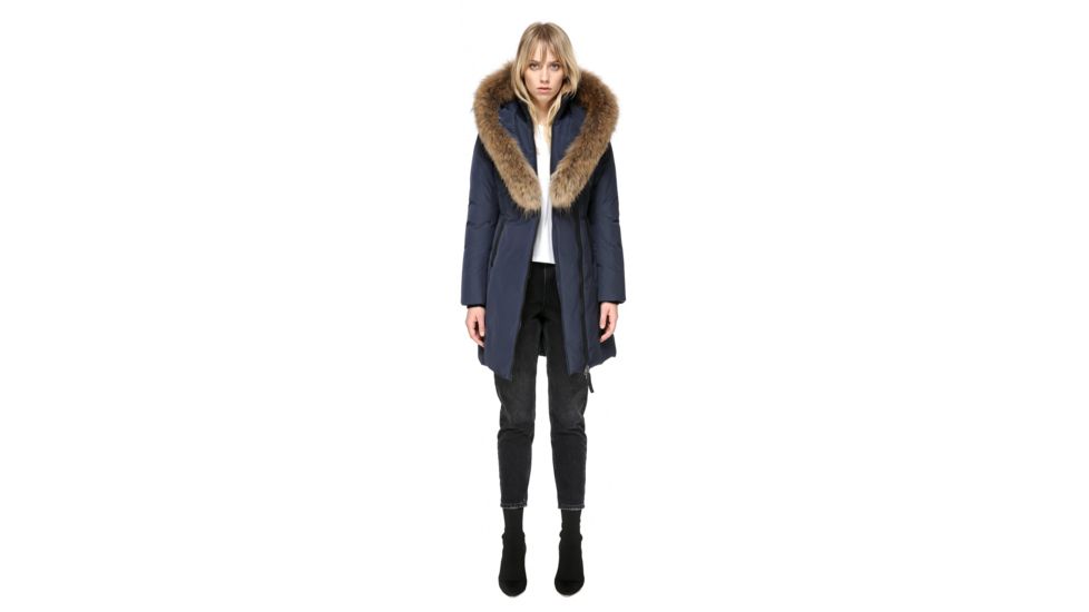 Mackage Kay Mid Length Winter Down Coat With Fur Collar - Womens, Ink, Extra Small KAY-INK-XS
