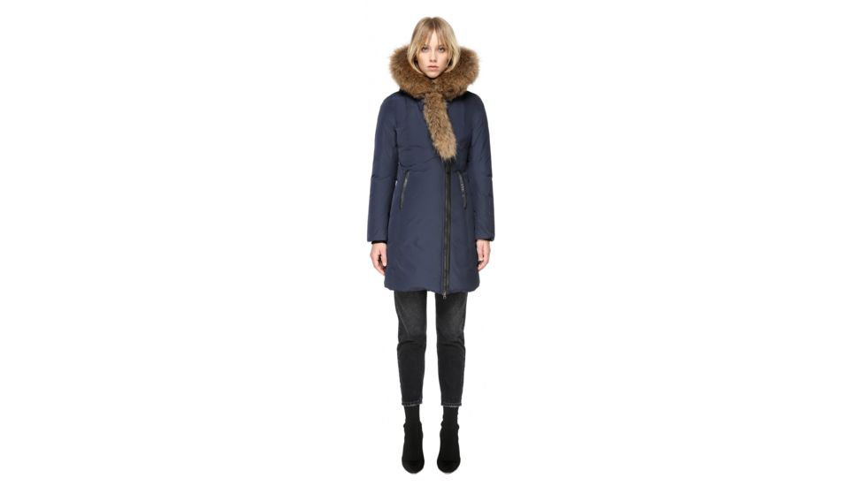 Mackage Kay Mid Length Winter Down Coat With Fur Collar - Womens, Ink, Extra Small KAY-INK-XS