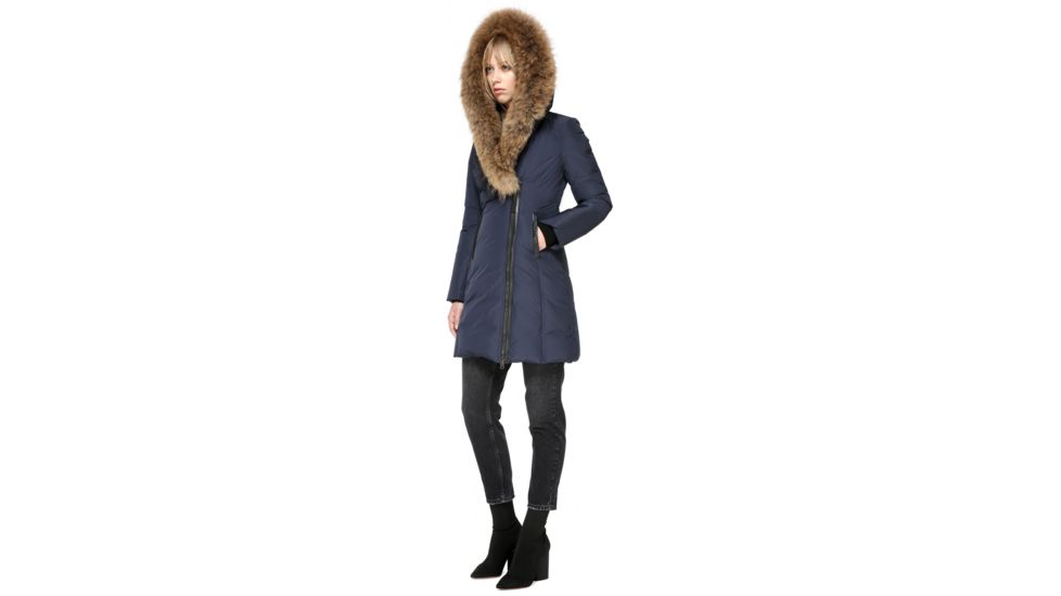Mackage Kay Mid Length Winter Down Coat With Fur Collar - Womens, Ink, Extra Small KAY-INK-XS