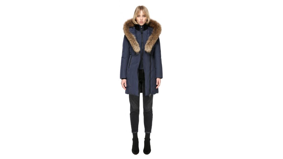 Mackage Kay Mid Length Winter Down Coat With Fur Collar - Womens, Ink, Extra Small KAY-INK-XS