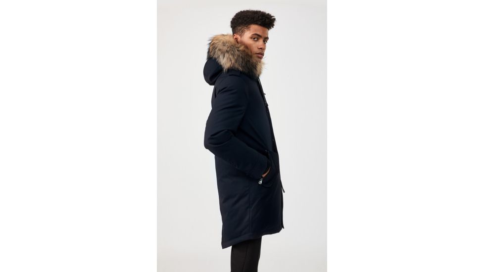 Mackage Moritz Fur-Trim Parka - Mens, Navy / Natural Fur, 44, Moritz-DR-Navy-44