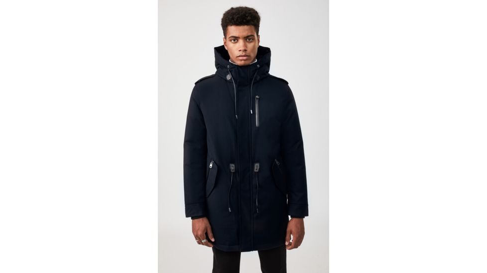 Mackage Moritz Fur-Trim Parka - Mens, Navy / Natural Fur, 44, Moritz-DR-Navy-44
