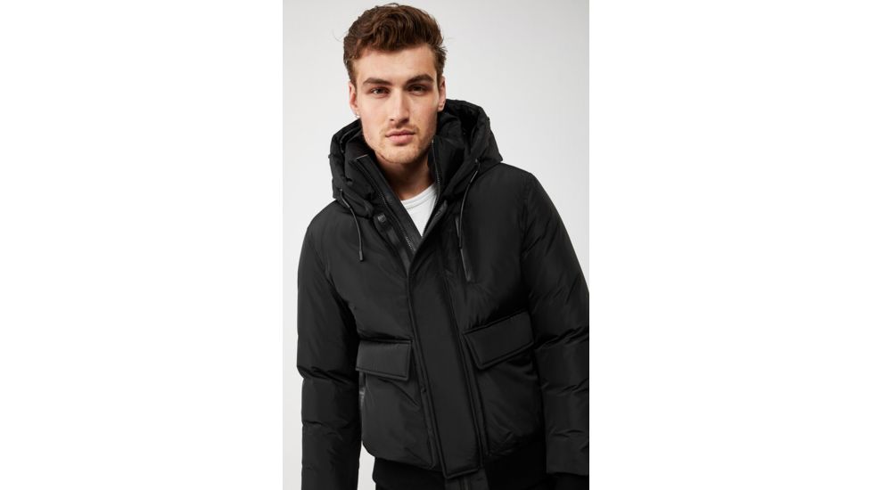 Mackage Nathan Down Bomber Jacket - Mens, Black / Natural Fur, 36, Nathan-F-Black-36
