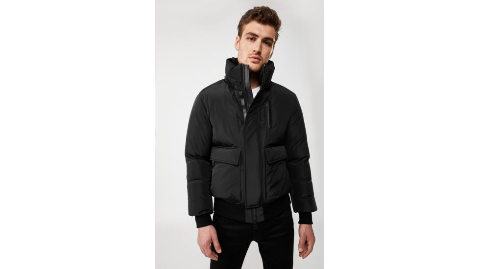 Mackage Nathan Down Bomber Jacket - Mens, Black / Natural Fur, 36, Nathan-F-Black-36