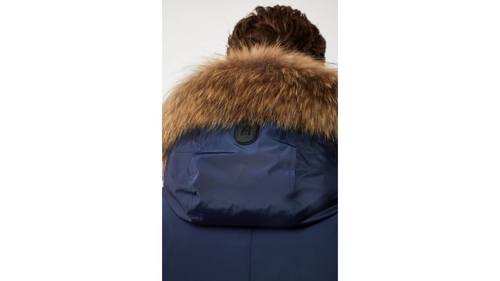 Mackage Nathan Down Bomber Jacket - Mens, Navy / Natural Fur, 46, Nathan-F-Navy-46