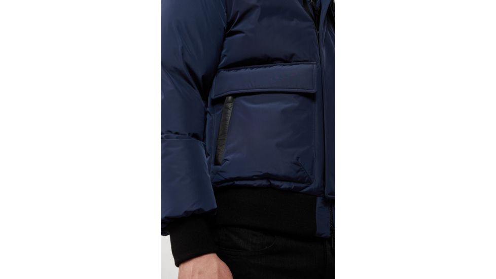 Mackage Nathan Down Bomber Jacket - Mens, Navy / Natural Fur, 46, Nathan-F-Navy-46