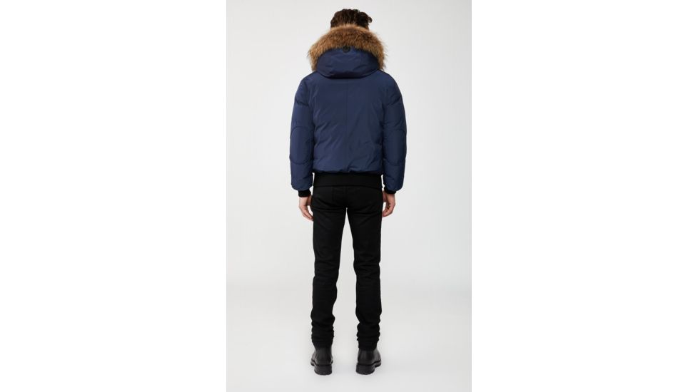Mackage Nathan Down Bomber Jacket - Mens, Navy / Natural Fur, 46, Nathan-F-Navy-46