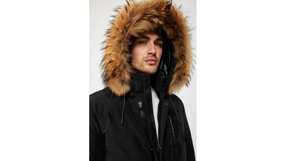 Mackage Raf Down Coat - Mens, Black / Natural Fur, 38, Raf-Black-38