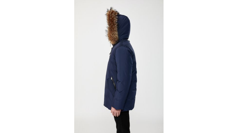 Mackage Raf Down Coat - Mens, Navy / Natural Fur, 42, Raf-Navy-42