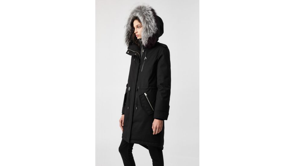 Mackage Rena Twill Parka - Womens, Black / Silverfox Dyed to Berry, Medium, Rena-DXR-Black/Berry-M