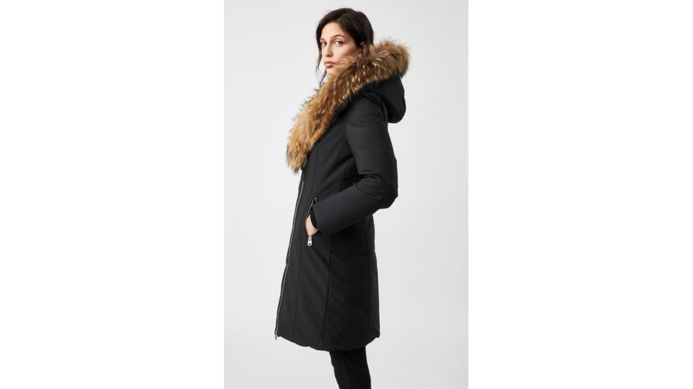Mackage Trish Mid-Length Down Coat - Womens, Black / Natural Fur, Medium, Trish-R-Black-M