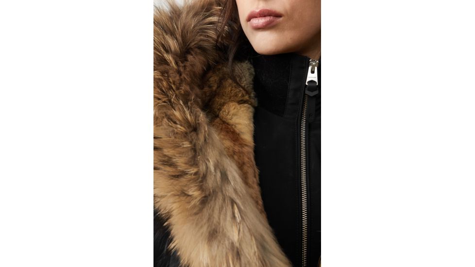 Mackage Trish Mid-Length Down Coat - Womens, Black / Natural Fur, Medium, Trish-R-Black-M