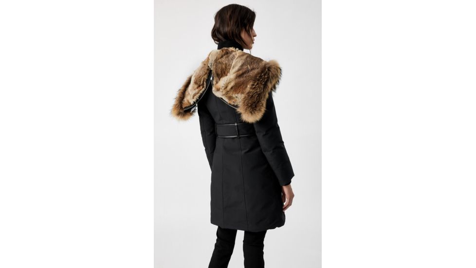 Mackage Trish Mid-Length Down Coat - Womens, Black / Natural Fur, Medium, Trish-R-Black-M