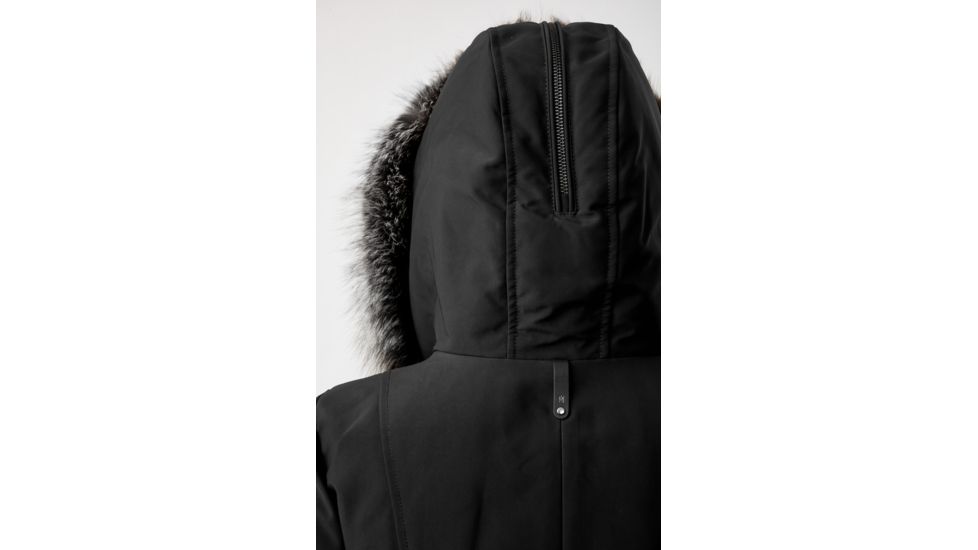 Mackage Trish Mid-Length Down Coat - Womens, Black / Silver Fur, Large, Trish-XR-Black/Silver-L