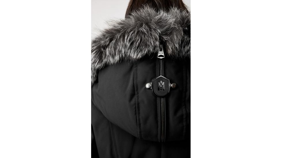 Mackage Trish Mid-Length Down Coat - Womens, Black / Silver Fur, Large, Trish-XR-Black/Silver-L