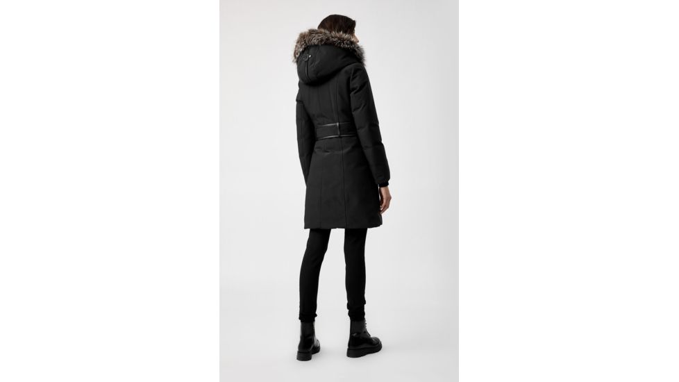 Mackage Trish Mid-Length Down Coat - Womens, Black / Silver Fur, Large, Trish-XR-Black/Silver-L