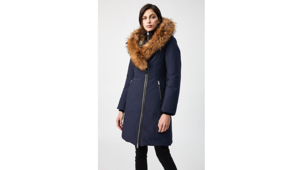Mackage Trish Mid-Length Down Coat - Womens, Navy / Natural Fur, Small, Trish-R-Navy-S