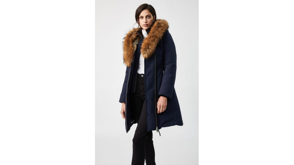 Mackage Trish Mid-Length Down Coat - Womens, Navy / Natural Fur, Small, Trish-R-Navy-S