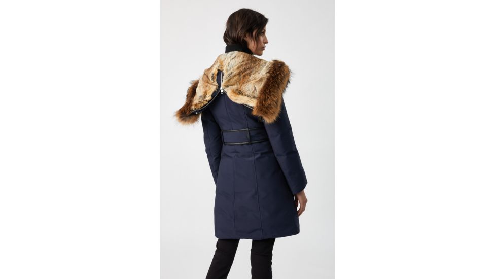 Mackage Trish Mid-Length Down Coat - Womens, Navy / Natural Fur, Small, Trish-R-Navy-S