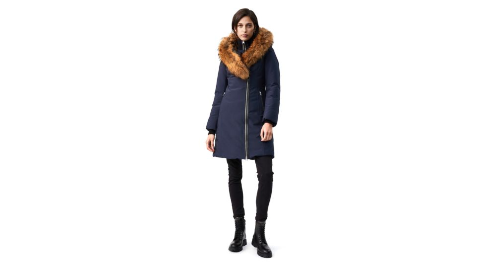 Mackage Trish Mid-Length Down Coat - Womens, Navy / Natural Fur, Small, Trish-R-Navy-S
