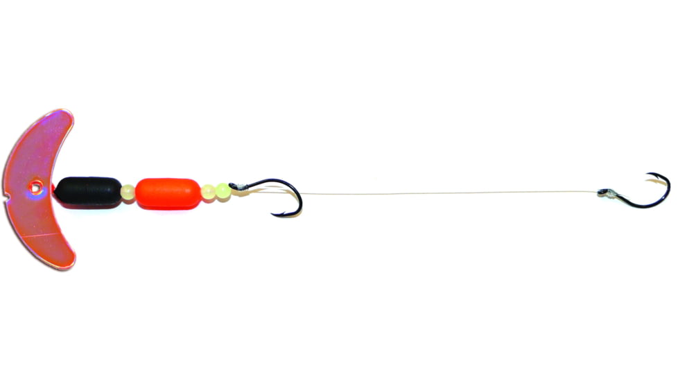 Macks Lure Cha Cha Crawler Rig, 2 Number 4 Hooks, 1.5in Blade, Org Black Tiger Smile Blade/Chrt/Org Scale Pill/Blk Beads, Floating, 60044