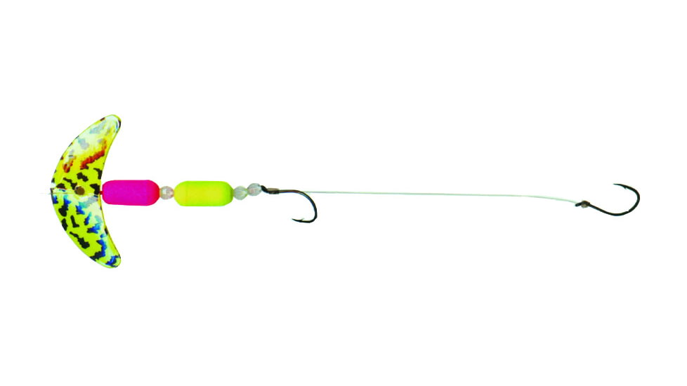 Macks Lure Cha Cha Crawler Rig, 2 Number 4 Hooks, 72Number Leader, 1.5in Blade, Chrt Black Tiger Smile Blade/Hot Org Pill 1/Chrt Pill 2, Floating, 60045