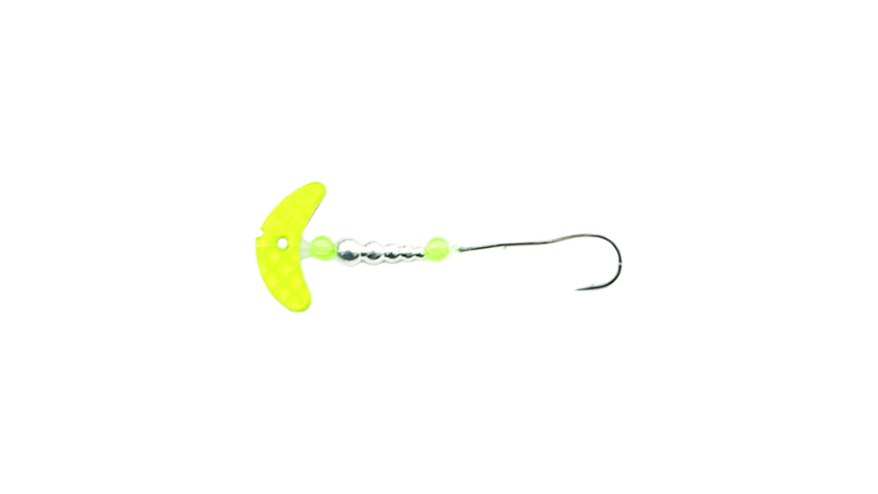 Macks Lure Smile Blade Super Slow Death Rig, Number 1 Hook, Chartreuse Scale Smile Blade/Silver TapeRed Bead/Flo Chartreuse Bead, 63327