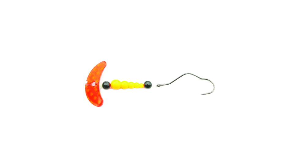 Macks Lure Smile Blade Super Slow Death Rig, Number 1 Hook, Copper Scale Smile Blade/Hot Orange TapeRed Bead/Black Bead, 63320