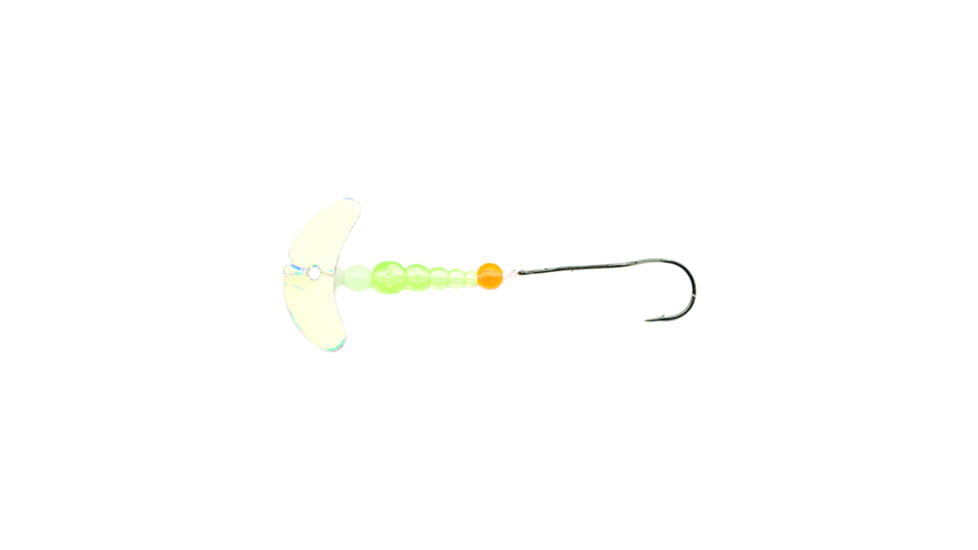 Macks Lure Smile Blade Super Slow Death Rig, Number 1 Hook, Glo Burst Smile Blade/Flo Chartreuse TapeRed Bead/Flo Fire Orange/Glo White Bead, 63325