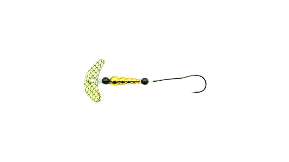 Macks Lure Smile Blade Super Slow Death Rig, Number 1 Hook, Gold Black Scale Smile Blade/Gold TapeRed Bead/Black Bead, 63324