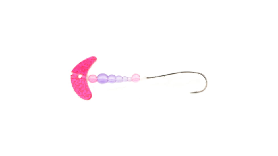 Macks Lure Smile Blade Super Slow Death Rig, Number 1 Hook, Hot Pink Sparkle Smile Blade/Flo Purple TapeRed Bead/Flo Pink Bead, 63323
