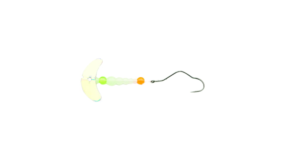 Macks Lure Smile Blade Super Slow Death Rig, Number 1 Hook, UV Glo Burst Smile Blade/Glow White TapeRed Bead/Flo Chartreuse/Flo Fire Orange Bead, 63322