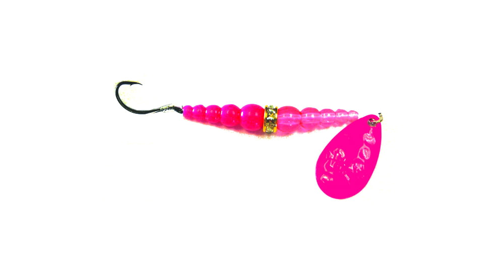 Macks Lure Wedding Ring Classic Original Spinner, Number 6 Hook 48in Leader, Hot Pink Blade/Flo Pink/Hot Pink Bead, 9158