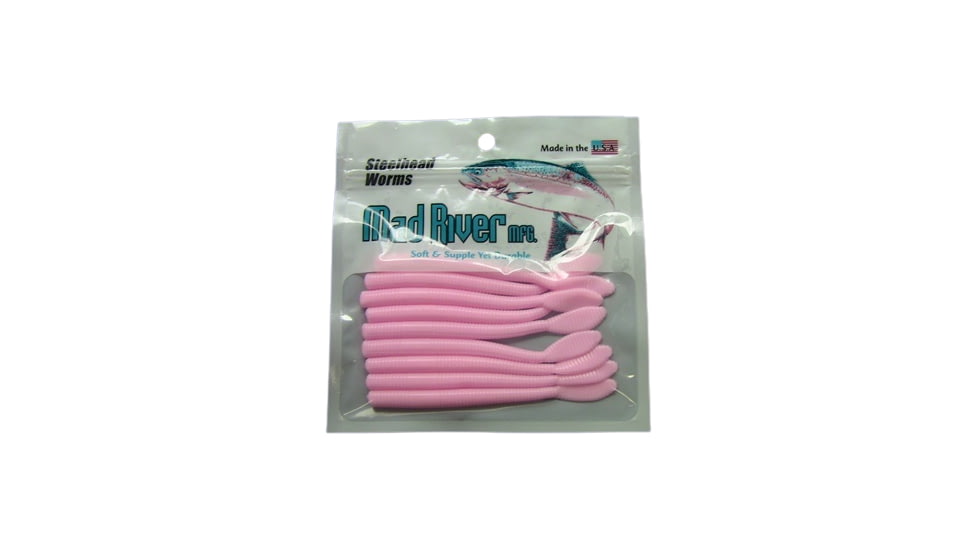 Mad River Steelhead Worm, 9, 3in, Pink Ghost, SW05-3