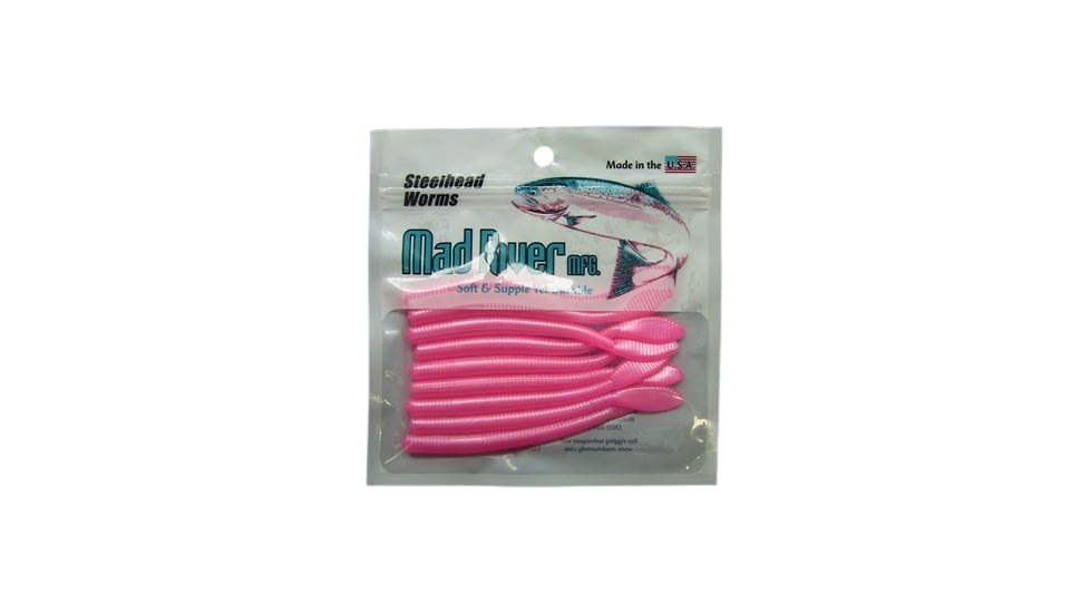 Mad River Steelhead Worm, 9, 3in, Pink Pearl, SW12-3
