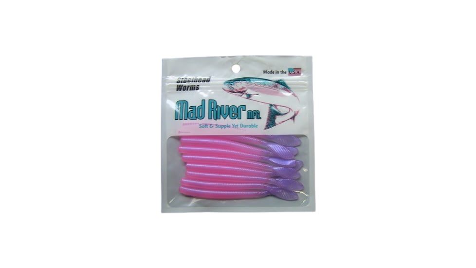 Mad River Steelhead Worm, 7, 4in, Nail Polish Pink, SW16-4