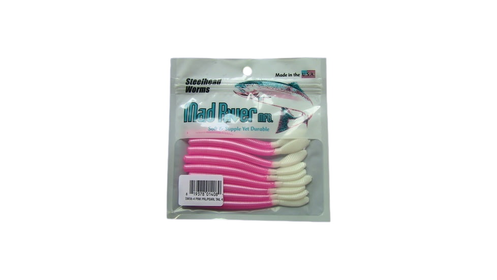Mad River Steelhead Worm, 7, 4in, Pink Pearl/Pearl, SW08-4