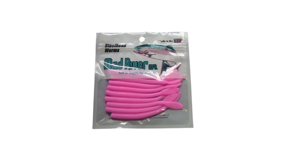 Mad River Steelhead Worm, 7, 6in, Bubble Gum, SW02-6
