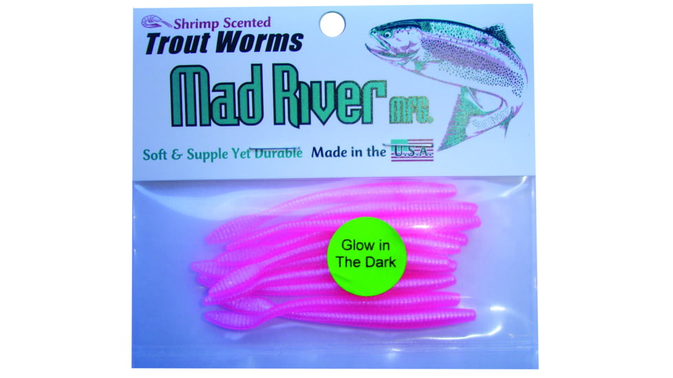Mad River Trout Worm Worm, 10, 2 1/2in, Glow Pink, TW-03