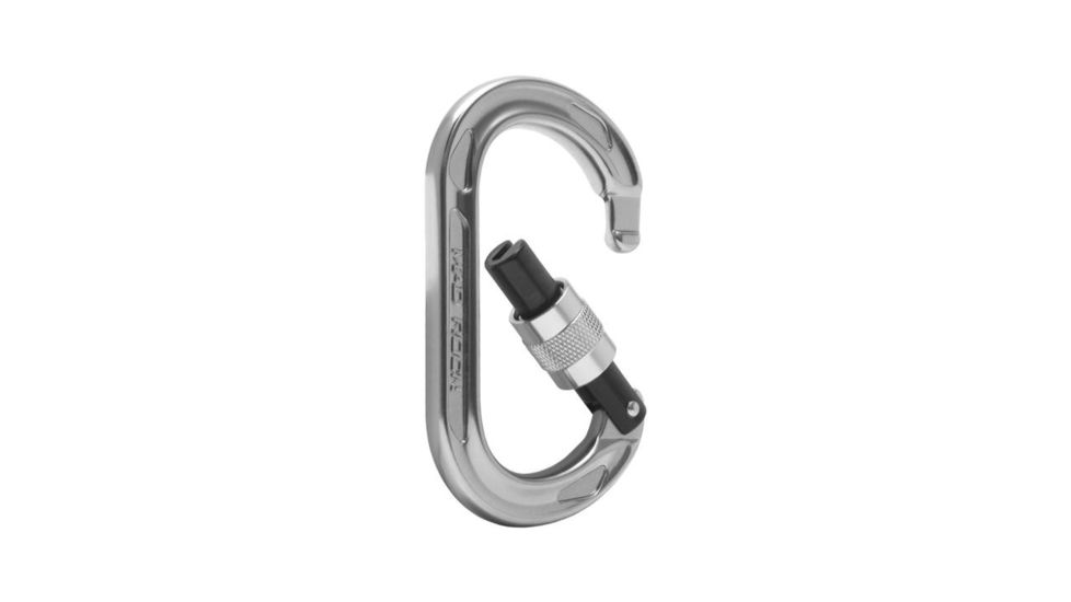 Mad Rock Oval Tech Screw Carabiner, Silver/Black 870559020206