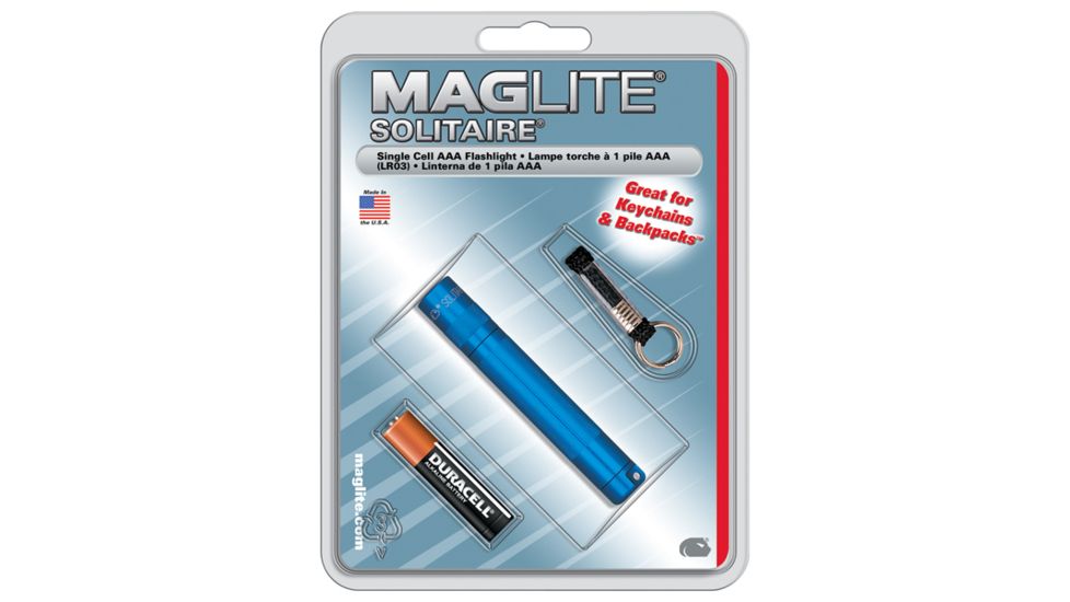 MagLite Solitaire AAA 1-Cell Incandescent Flashlight, Blue, Blister Pack, K3A116