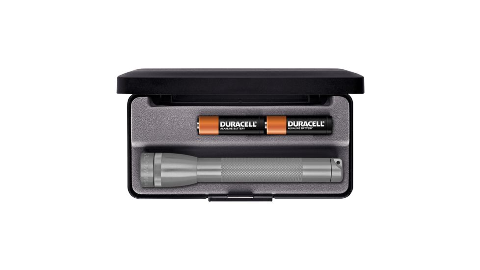MagLite Mini 2 Cell AA Incandescent Flashlight, Gray Pewter, Gift Box, M2A09L