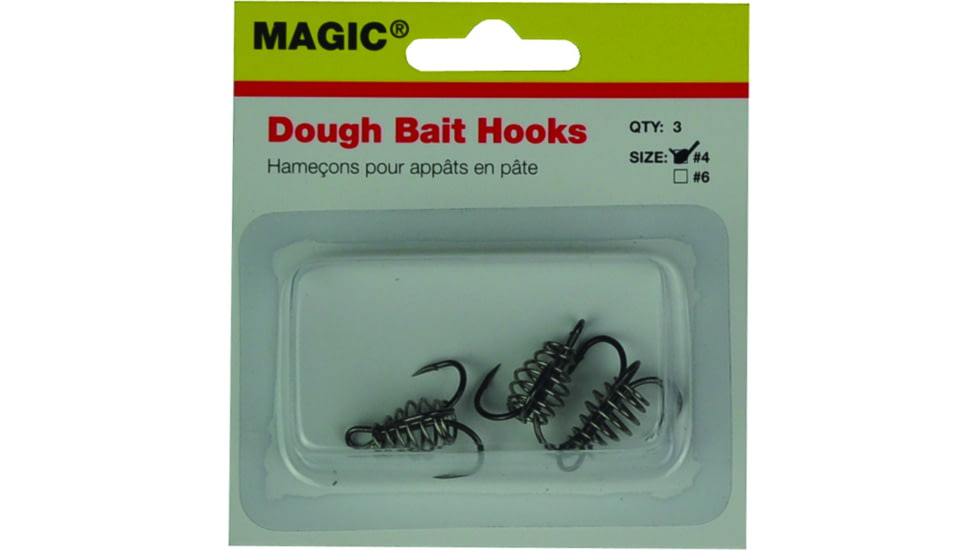 Magic Big Bite Dough Bait Spring Hook, Treble, Bronze, Size 4, 3 Per Pack, 4740