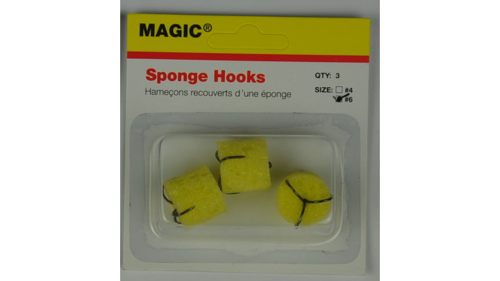 Magic Sponge Hook, Treble, Size 6, 3 Per Pack, 4860